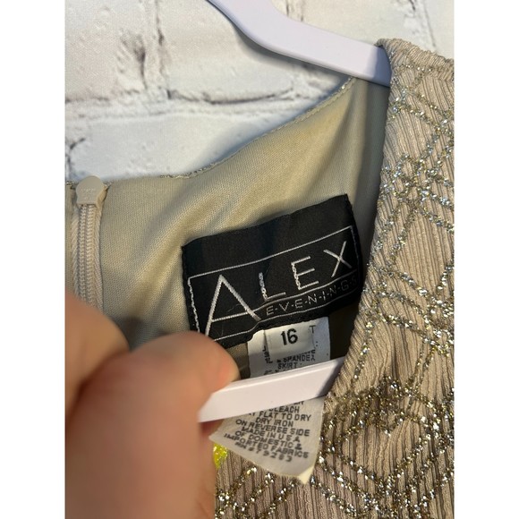 Women's Alex Evening's Mother's Bridesmaid's Dress. Long w/ Glitter top! SZ 16 - Picture 6 of 6